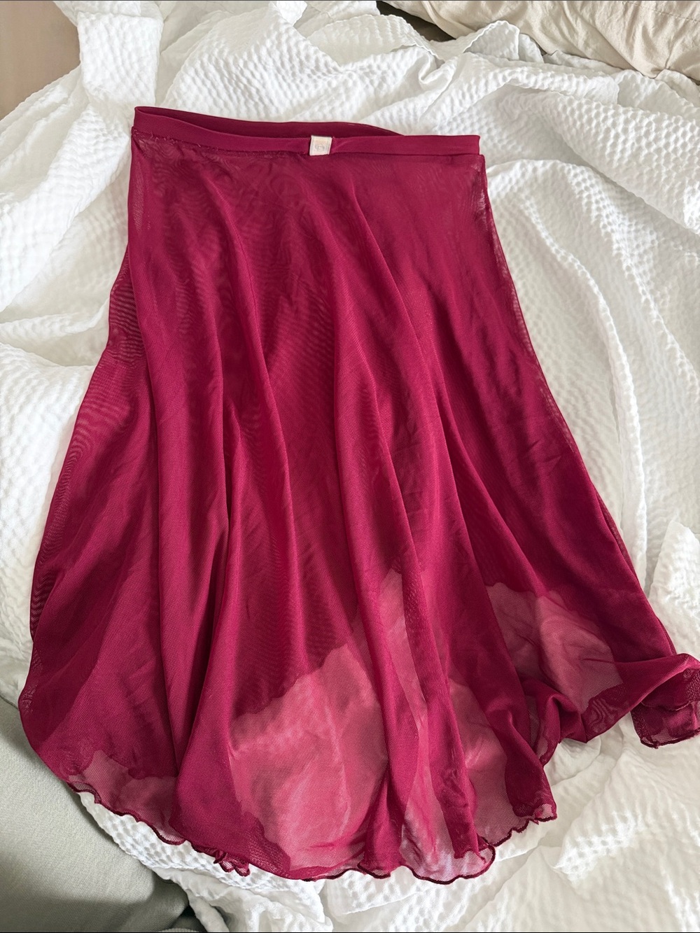 Granlund Dancewear Sheer A-Line Midi Skirt in Deep Berry
